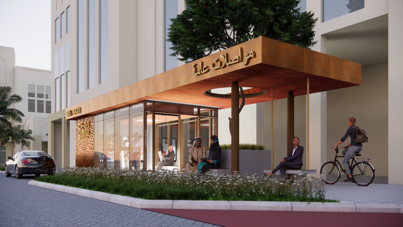 Bus Stop at The Walk, Muscat, Oman