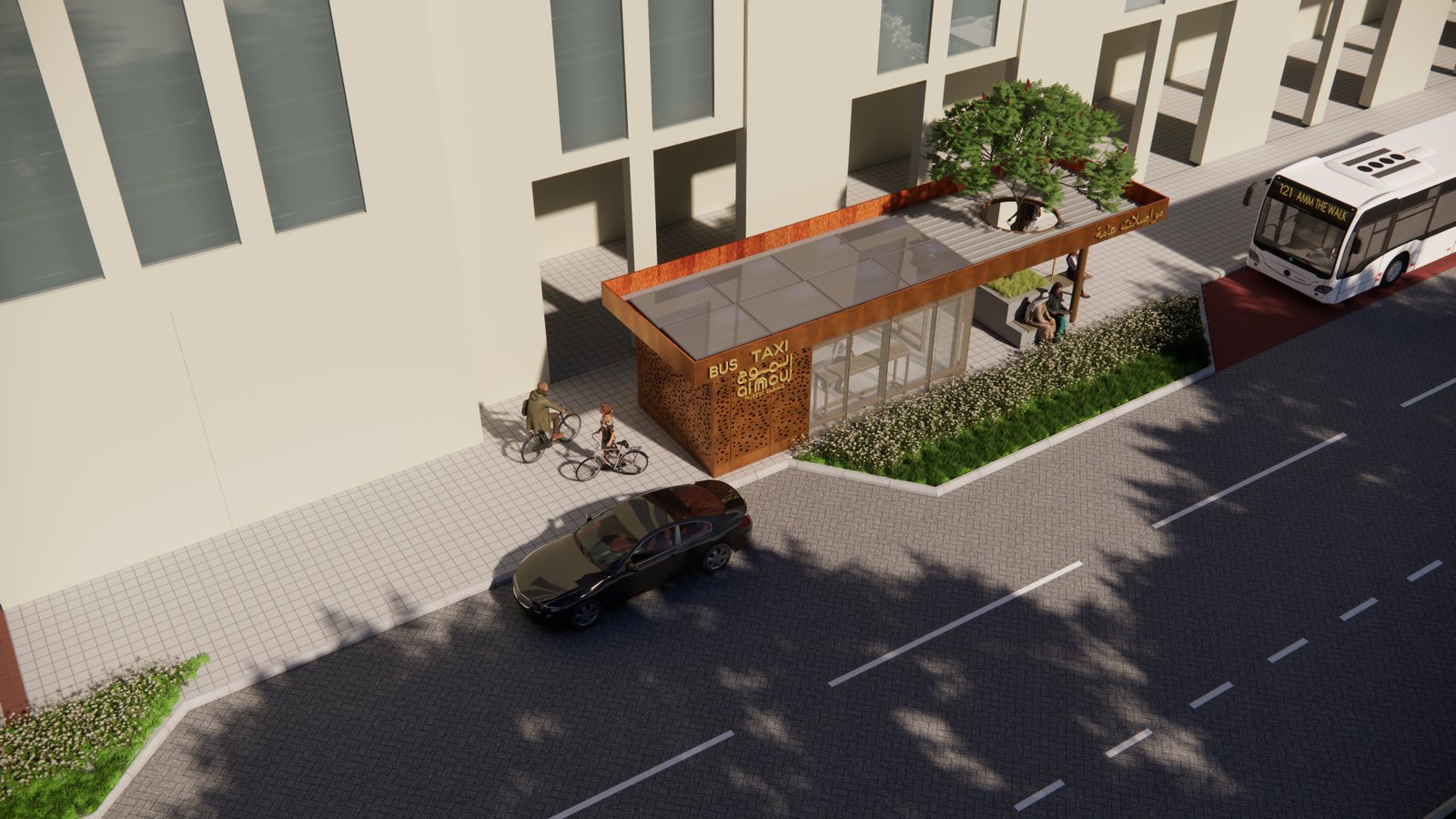 Bus Stop at The Walk, Muscat, Oman